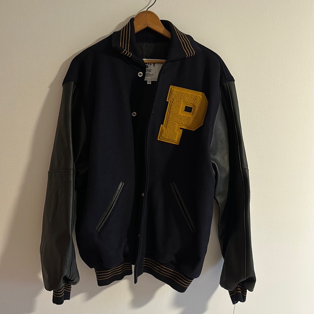 VINTAGE UNIVERSITY OF PITTSBURGH (PITT) LETTERMAN BOMBER JACKET - 2XL